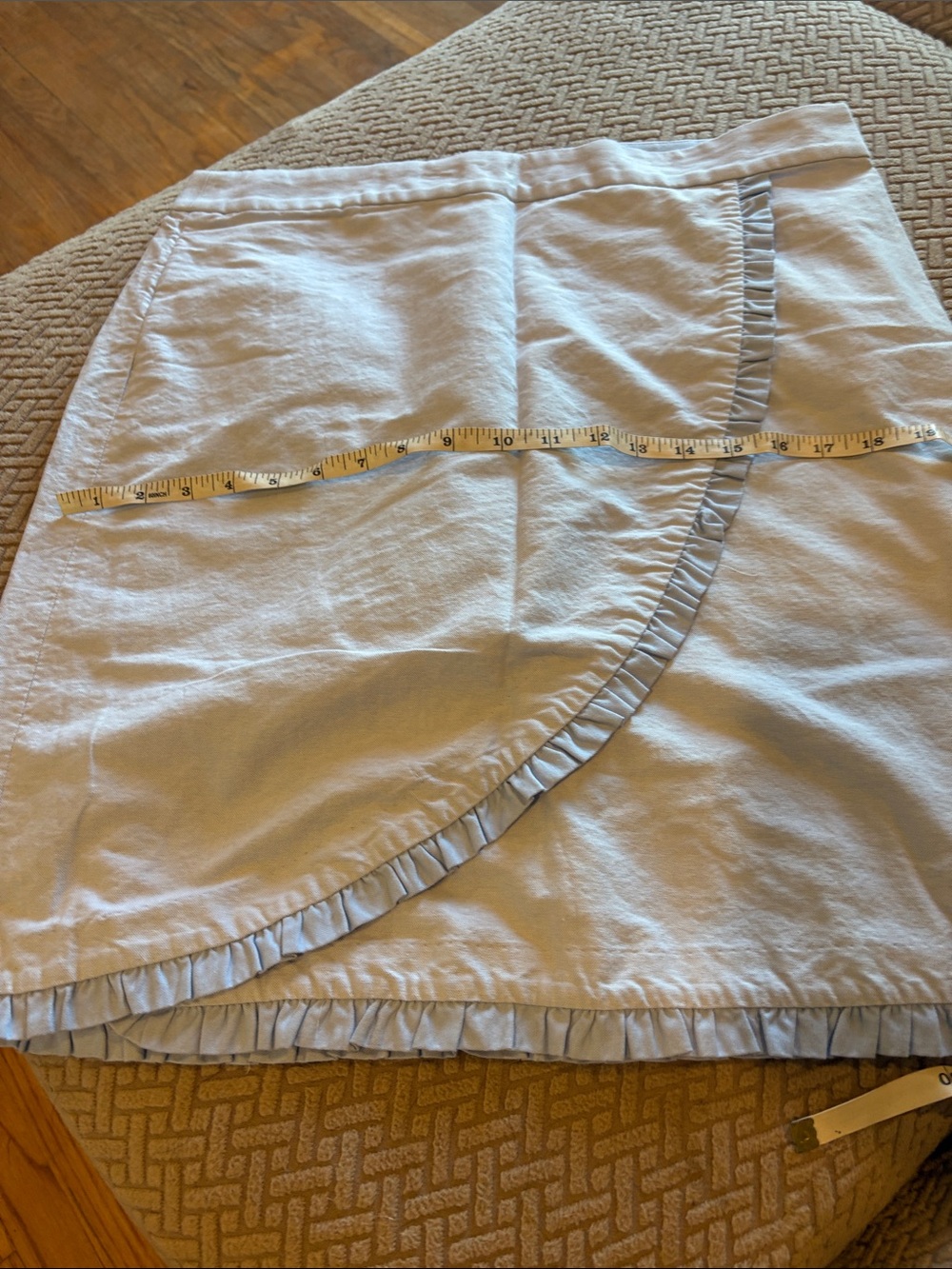 J. Crew Light Blue Asymmetrical Ruffle Wrap Skirt